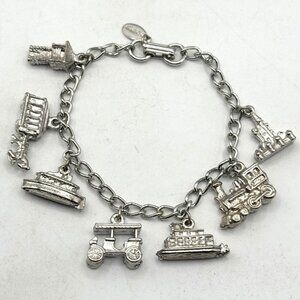 Disney vintage magic kingdom silver charm bracelet